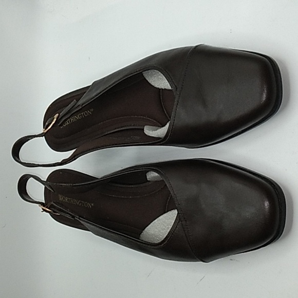 Worthington brown sling back dress heels 7M - Picture 1 of 5